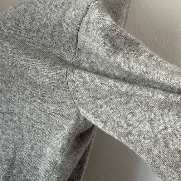 Everlane Mock Neck Cashmere Sweater Ribbed Long Sleeve Lightweight Heather Grey - Picture 5 of 10